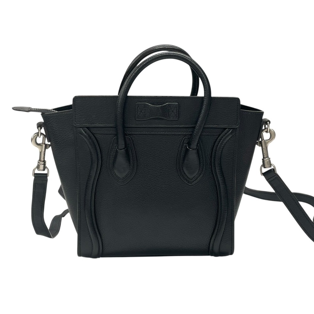 Celine Luggage Shopper handbag shoulder bag black leather - Picture 3 of 9